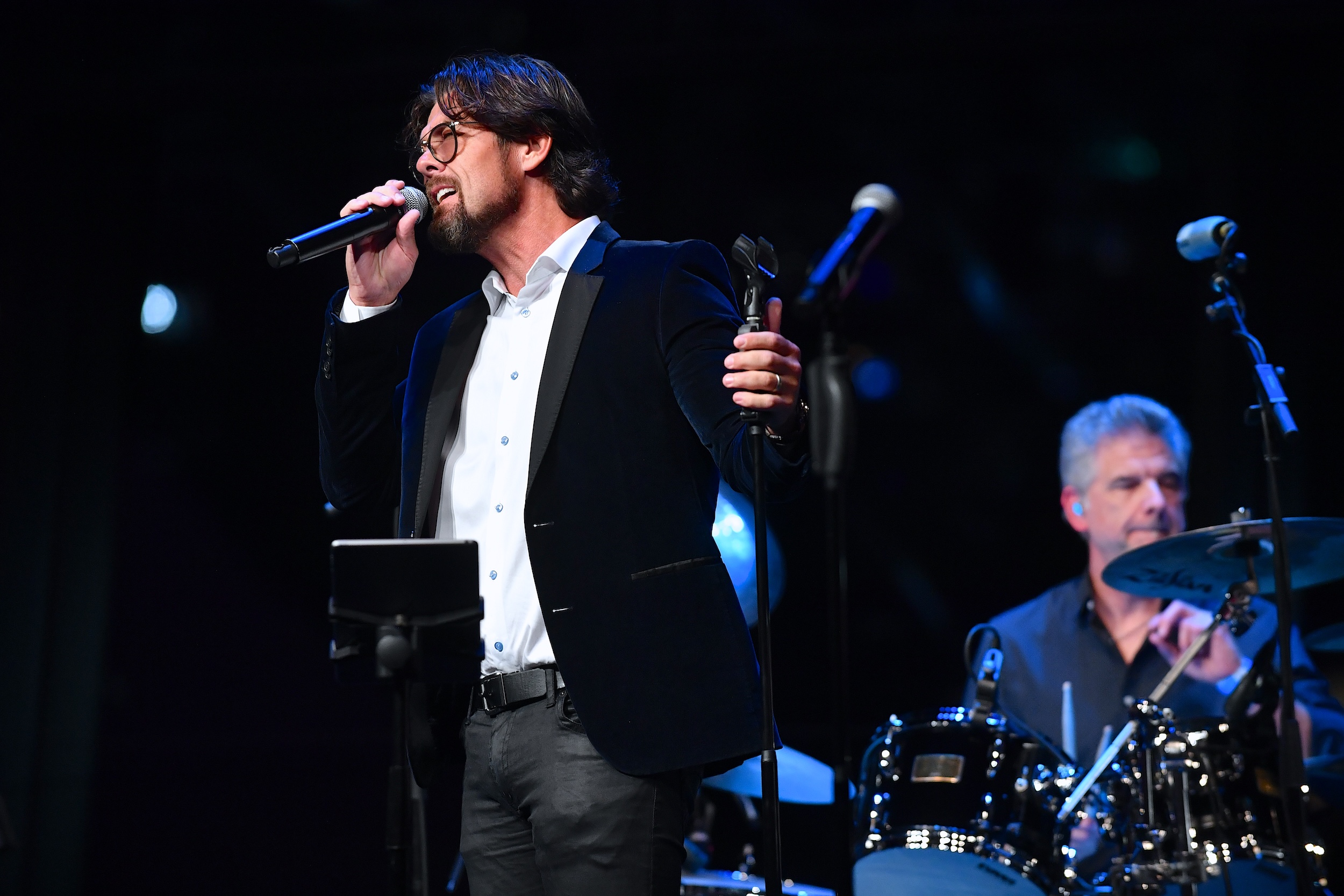 Jason Crabb performing at The Jesus Music premiere