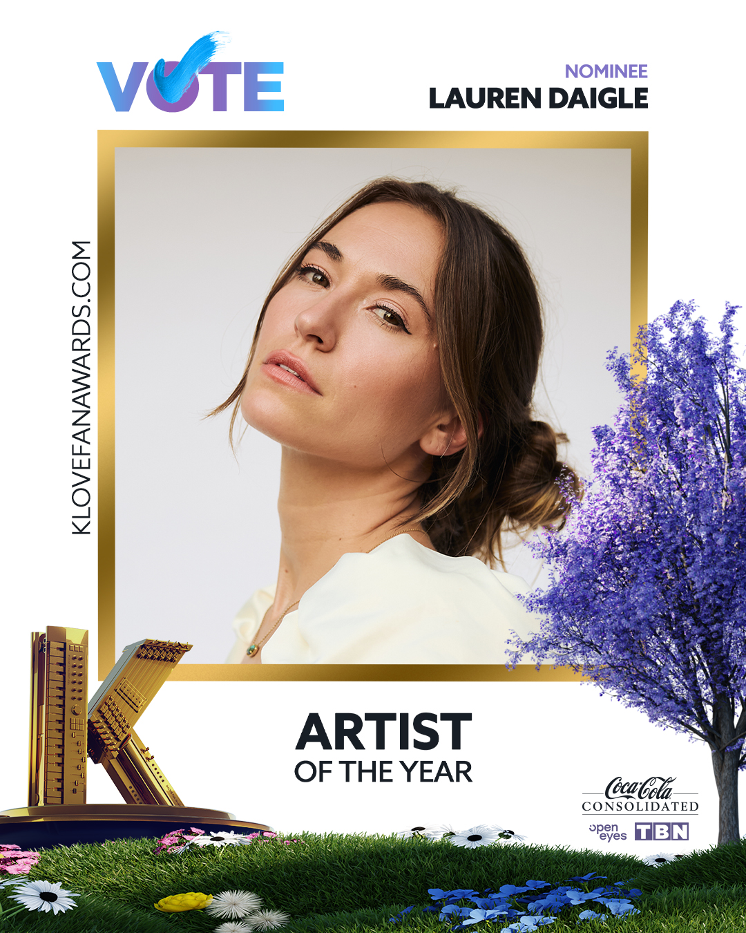 Vote Lauren Daigle for Artist of the Year at the 2026 K-LOVE Fan Awards