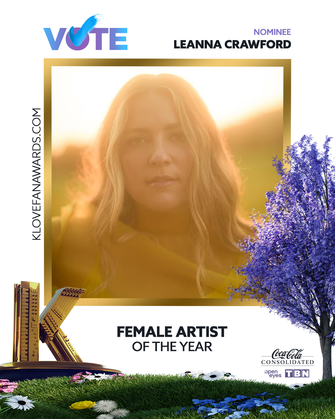 Vote Leanna Crawford for Female Artist of the Year in the 2026 K-LOVE Fan Awards