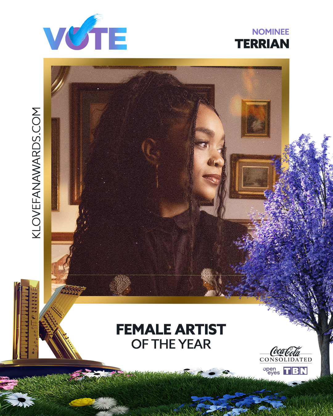 Vote Terrian for Female Artist of the Year in the 2026 K-LOVE Fan Awards