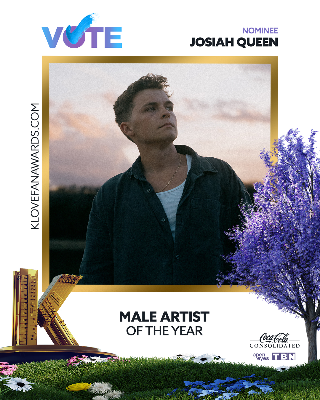 Vote Josiah Queen for Male Artist of the Year in the 2026 K-LOVE Fan Awards