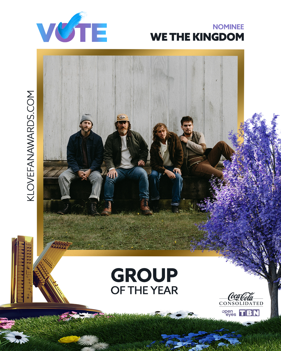 Vote We The Kingdom for Group of the Year at the 2026 K-LOVE Fan Awards