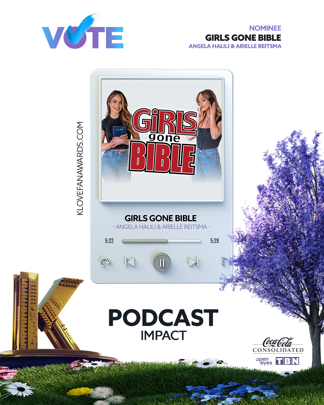 Vote Girls Gone Bible for Podcast Impact in the 2026 K-LOVE Fan Awards
