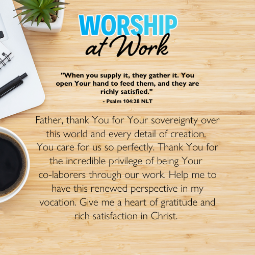 "When you supply it, they gather it. You open Your hand to feed them, and they are richly satisfied." - Psalm 104:28 NLT