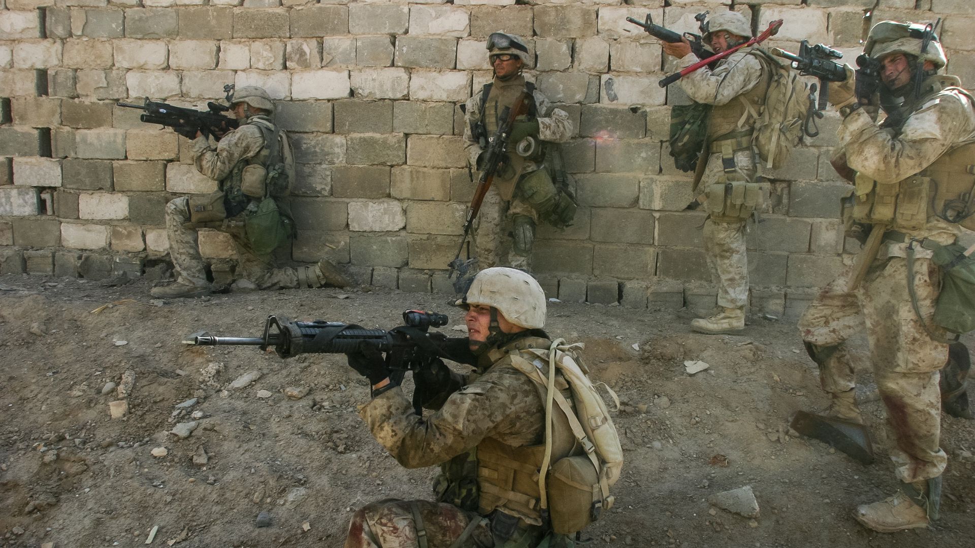 Marines fight Sunni insurgents during the second battle of Fallujah in Fallujah, Iraq