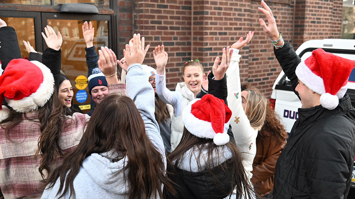 Volunteers For The Holiday Cheer Toy Drive Breakout Of Huddle 