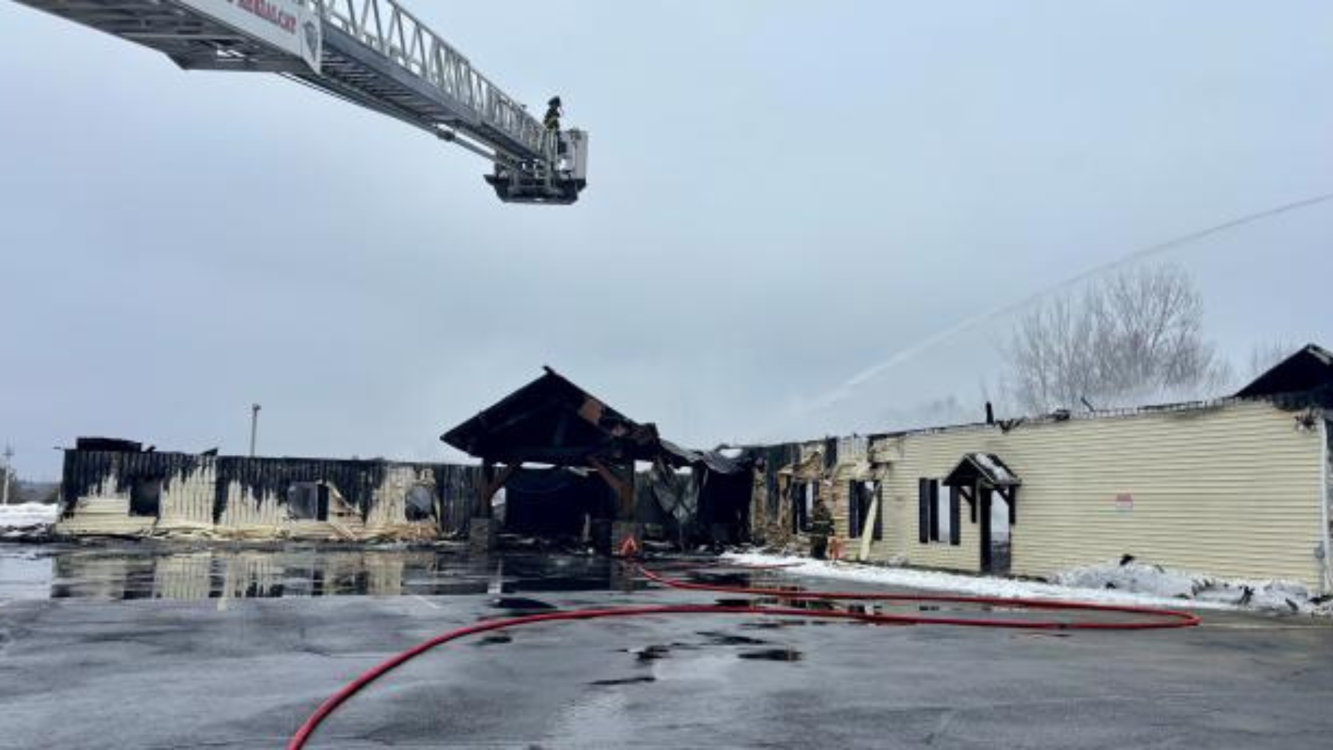 The charred exterior of Abundant Life Church after the building exploded on February 17, 2026.