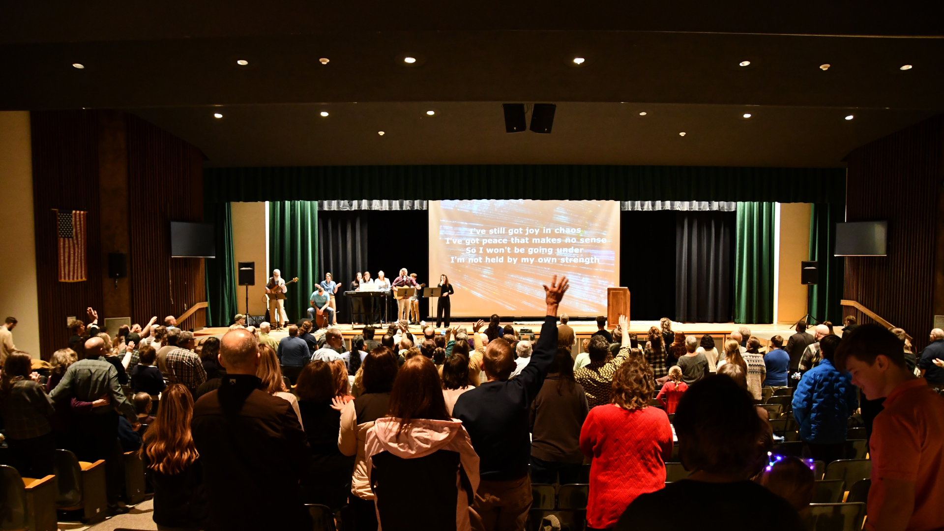 Abundant Life Church worships at Adirondack Central School in Boonville after losing their church building. B