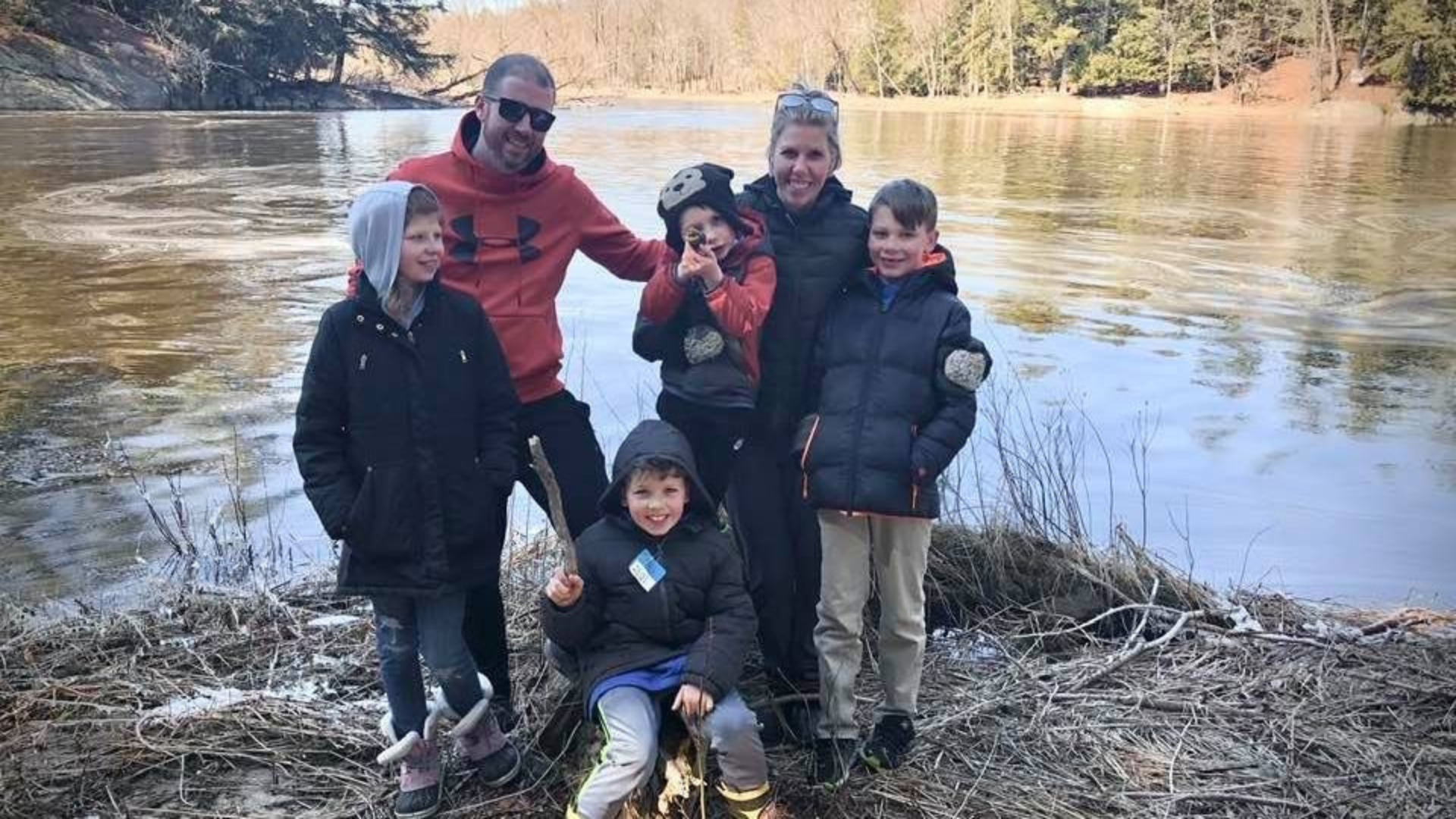 Pastor Brandon Pitts (back left) pictured with his family.