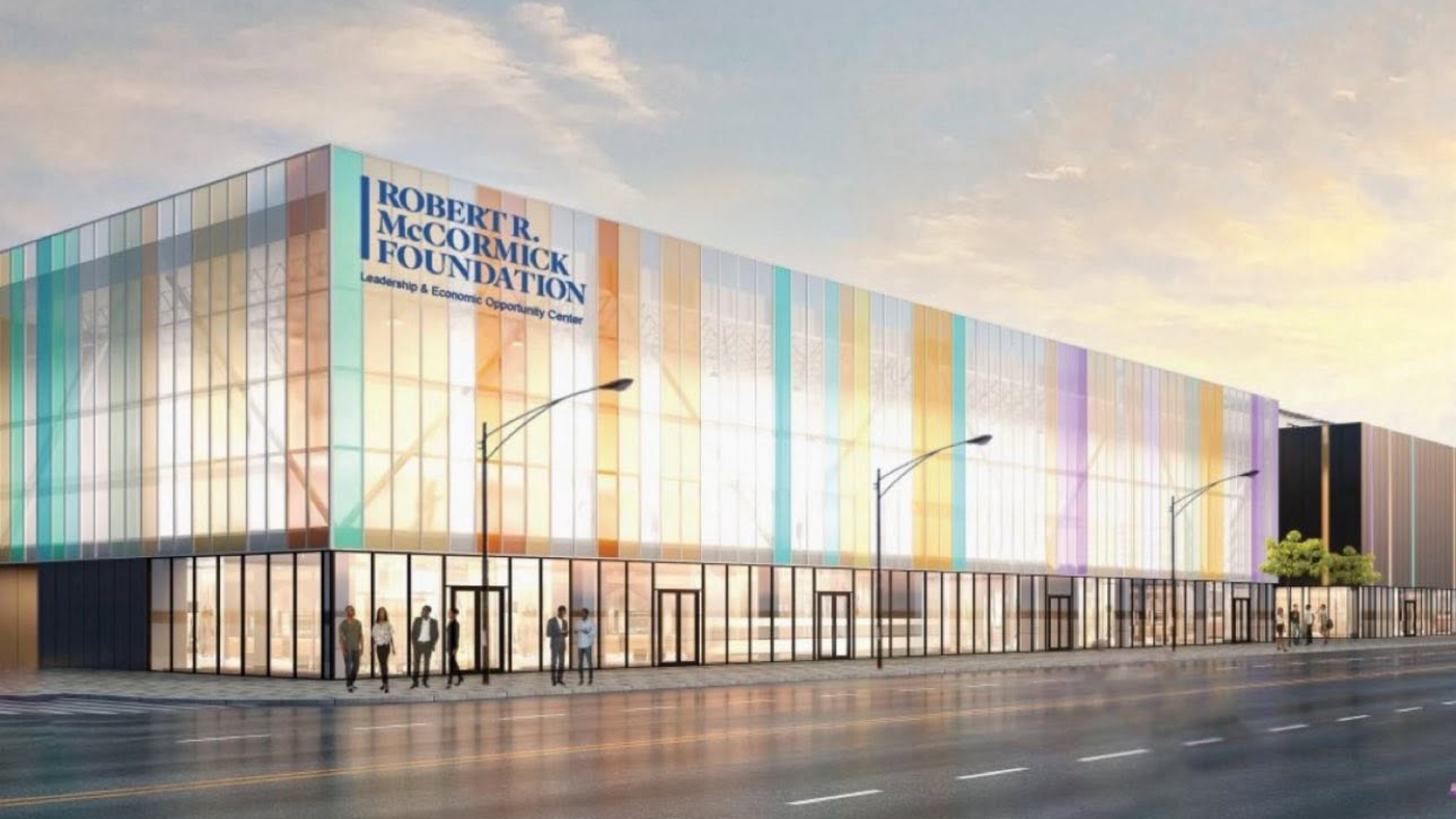 A design rendering for the Robert R. McCormick Leadership & Economic Opportunity Center, which is set to open its doors in the coming months.
