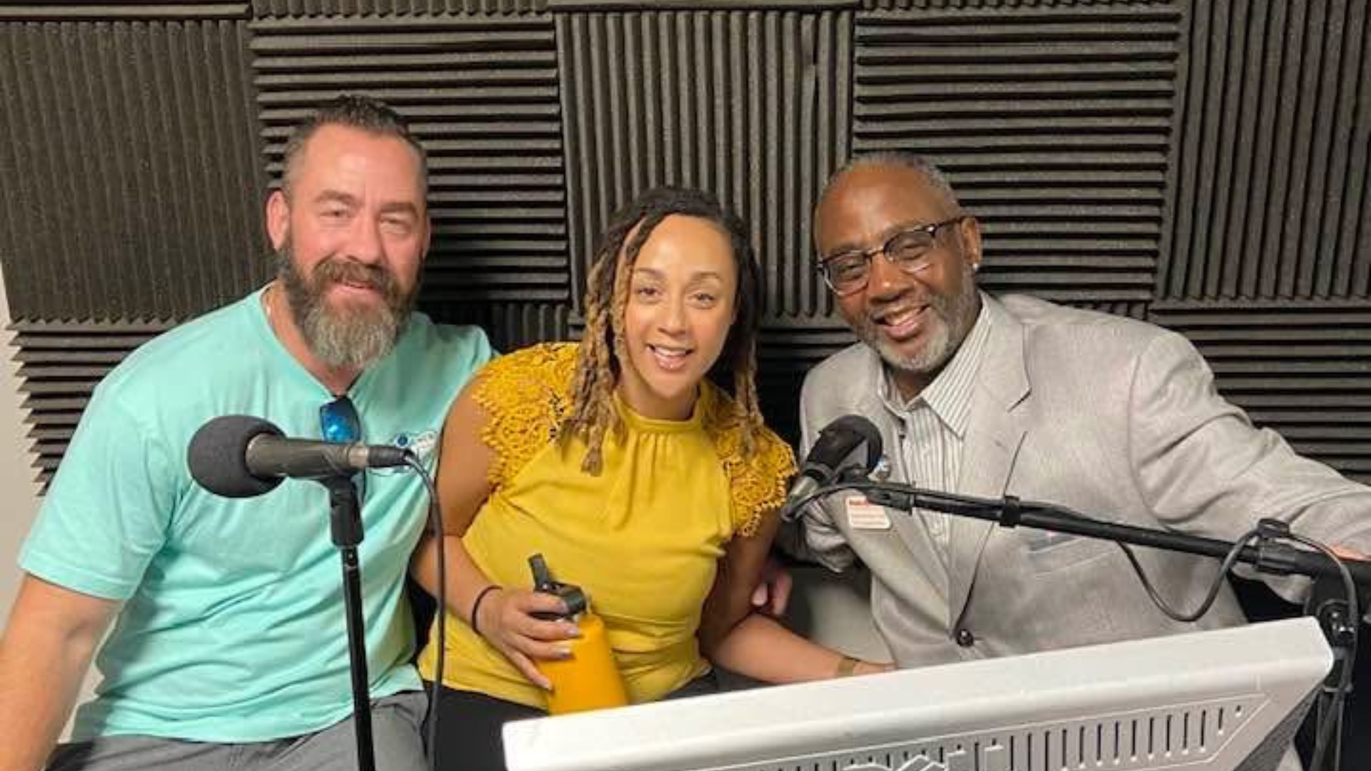Sinclair (right) with guests for the Be Encouraged Podcast.
