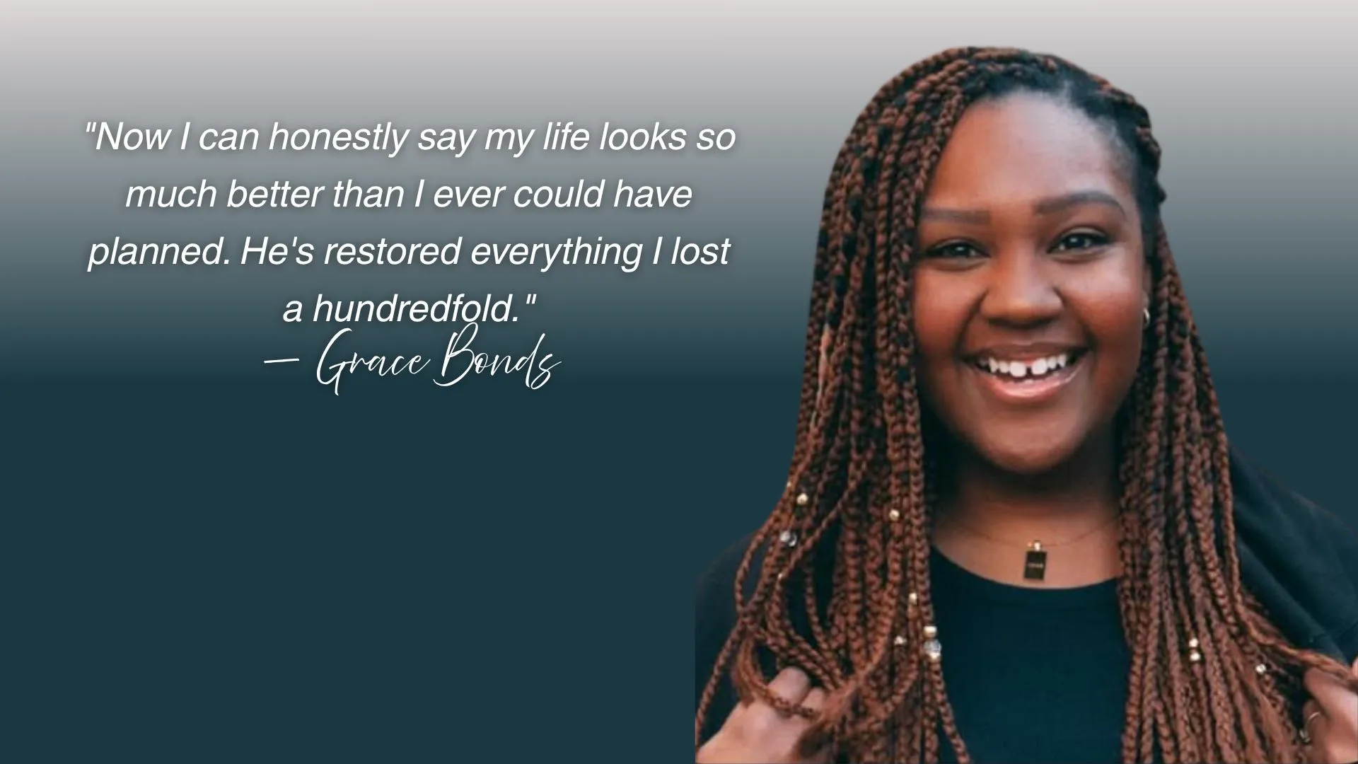 Grace Bonds shares how surrendering her plans led to discovering God