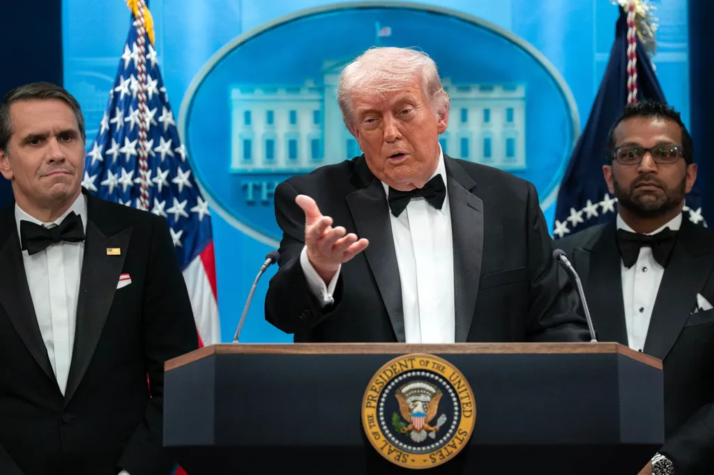  President Donald Trump speaks in the James Brady Press Briefing Room 