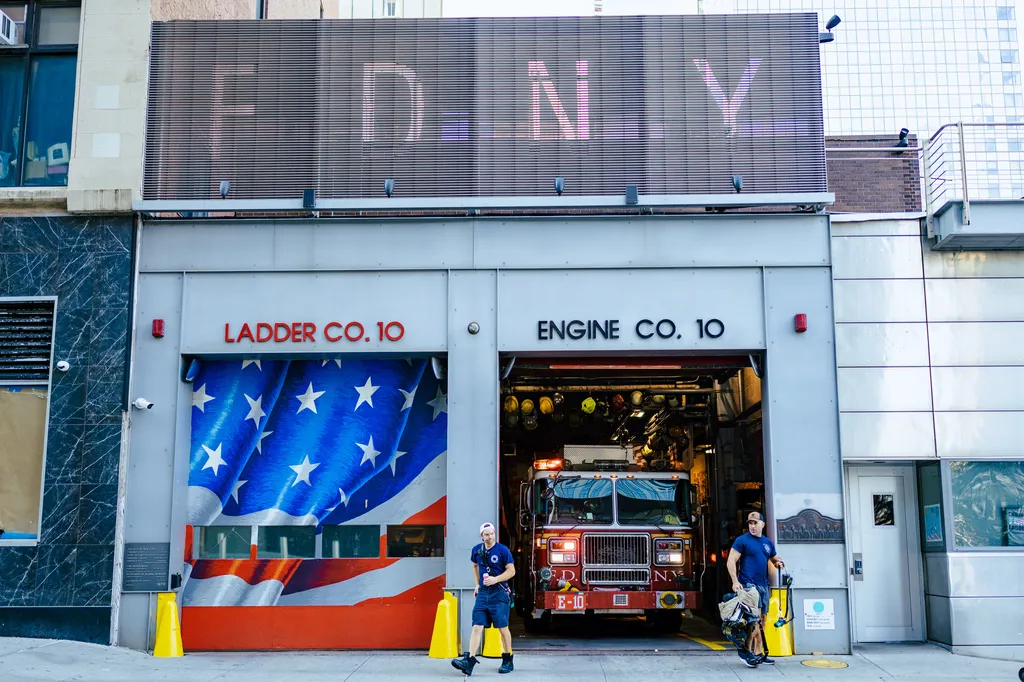 FDNY "Ten House" firefighters work near Ground Zero, 25 years after the Sept. 11, 2001, attacks