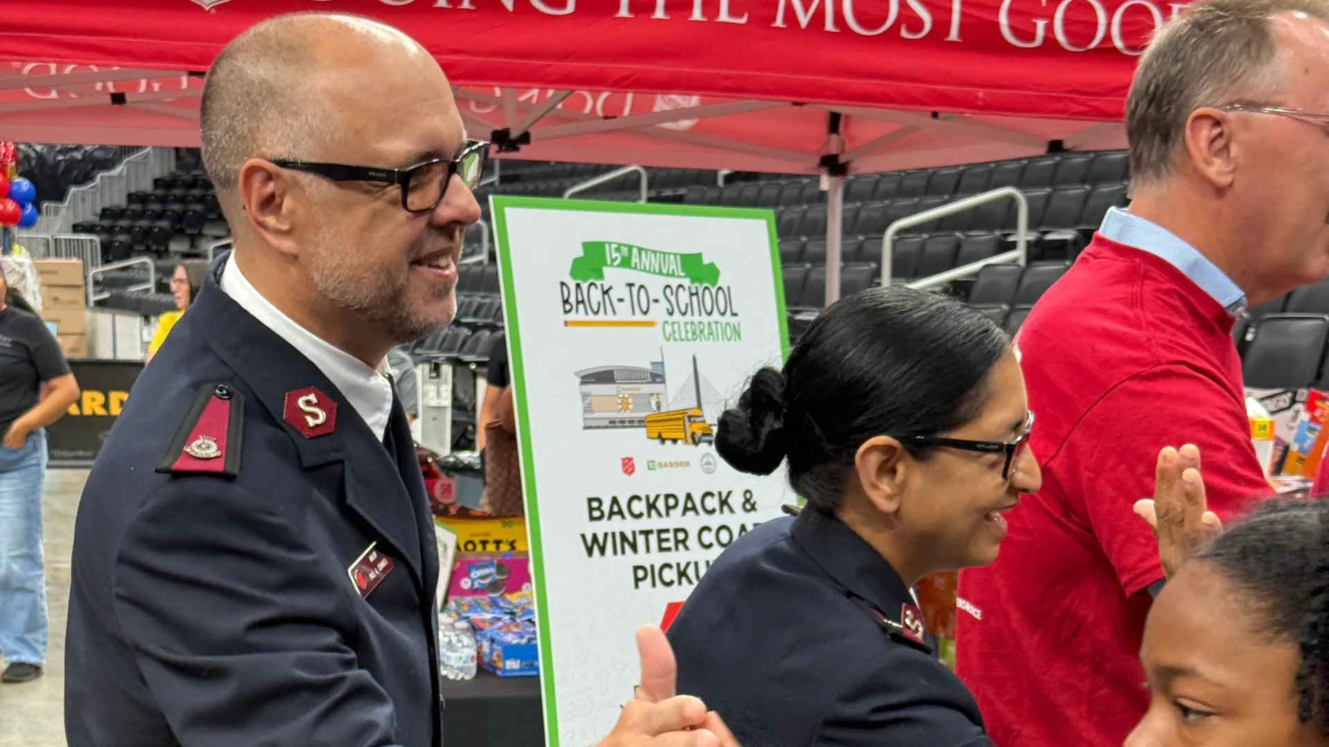 Major Paul and Martina Cornell at one of their first Salvation Army Massachusetts Division events after joining as leaders.