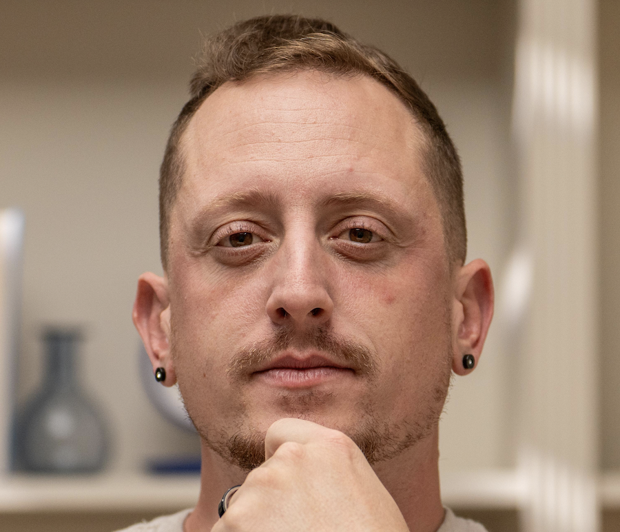Man looking contemplative