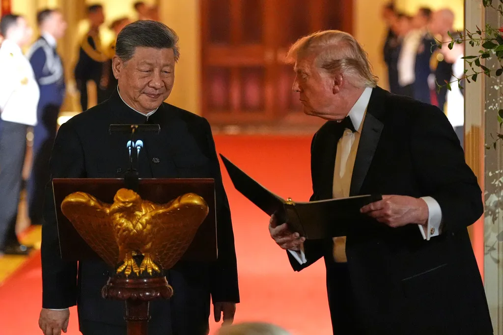 The official People’s Daily newspaper allocated the entire front page to the trip, featuring six photos of the Xi-Trump meetings.