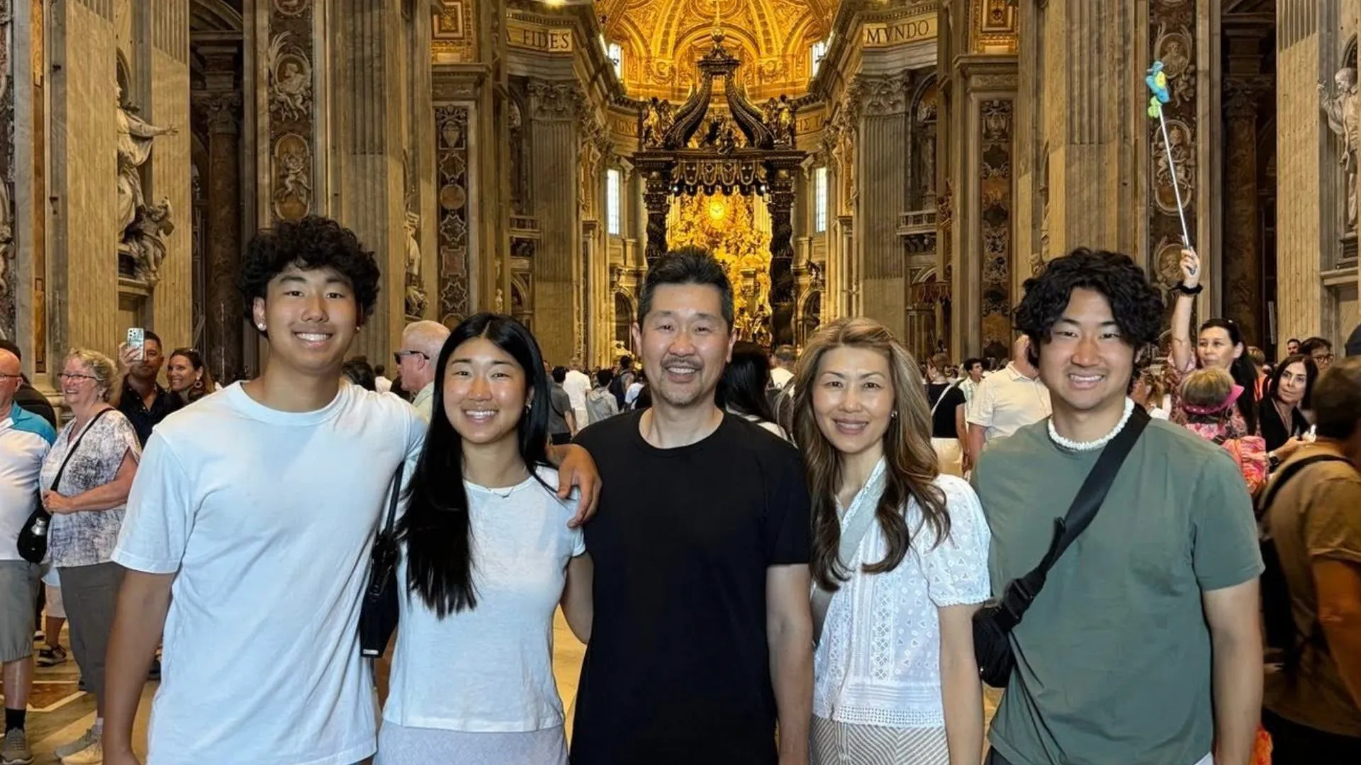 Paul (center) and the rest of the Kim family.