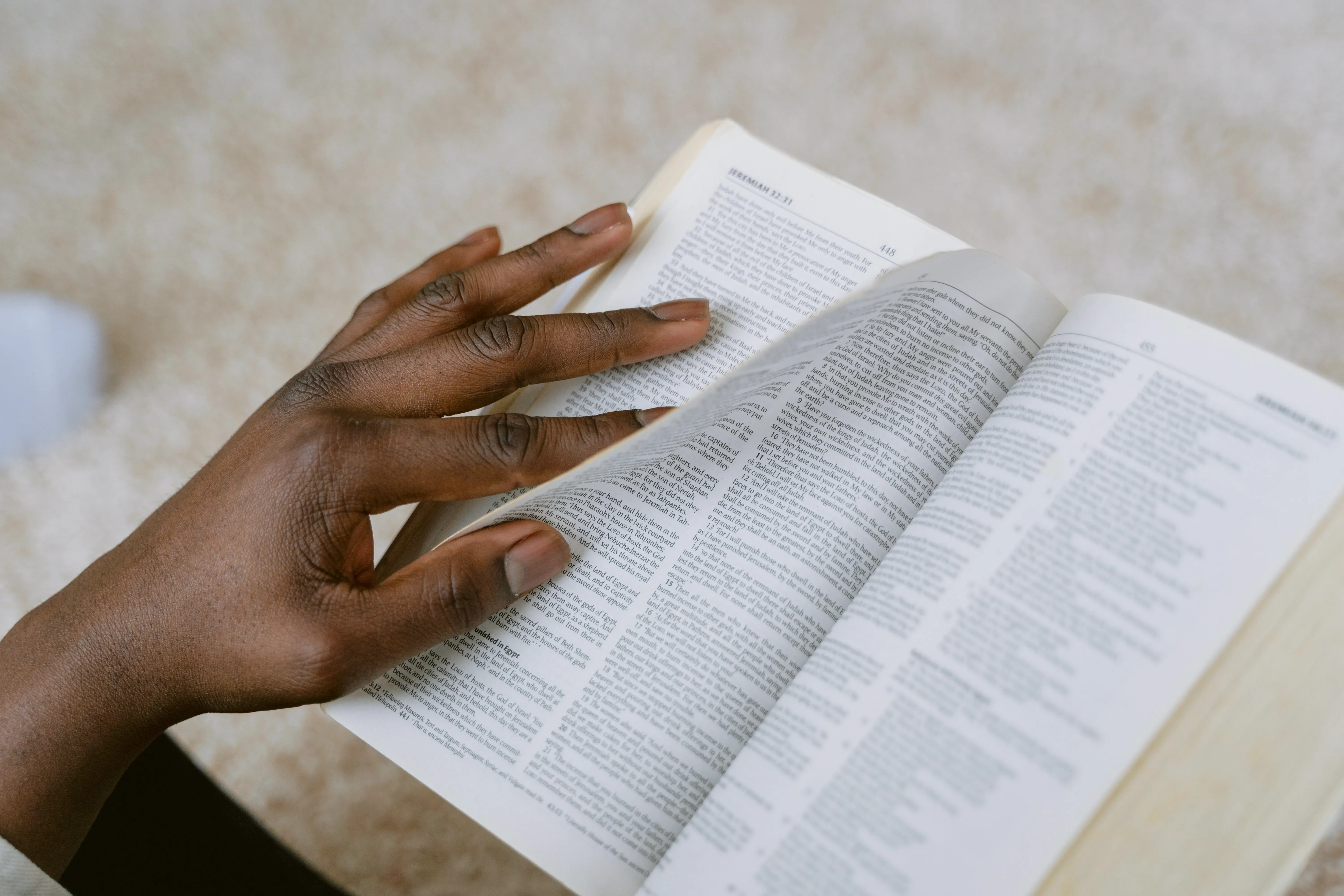 woman reading Bible