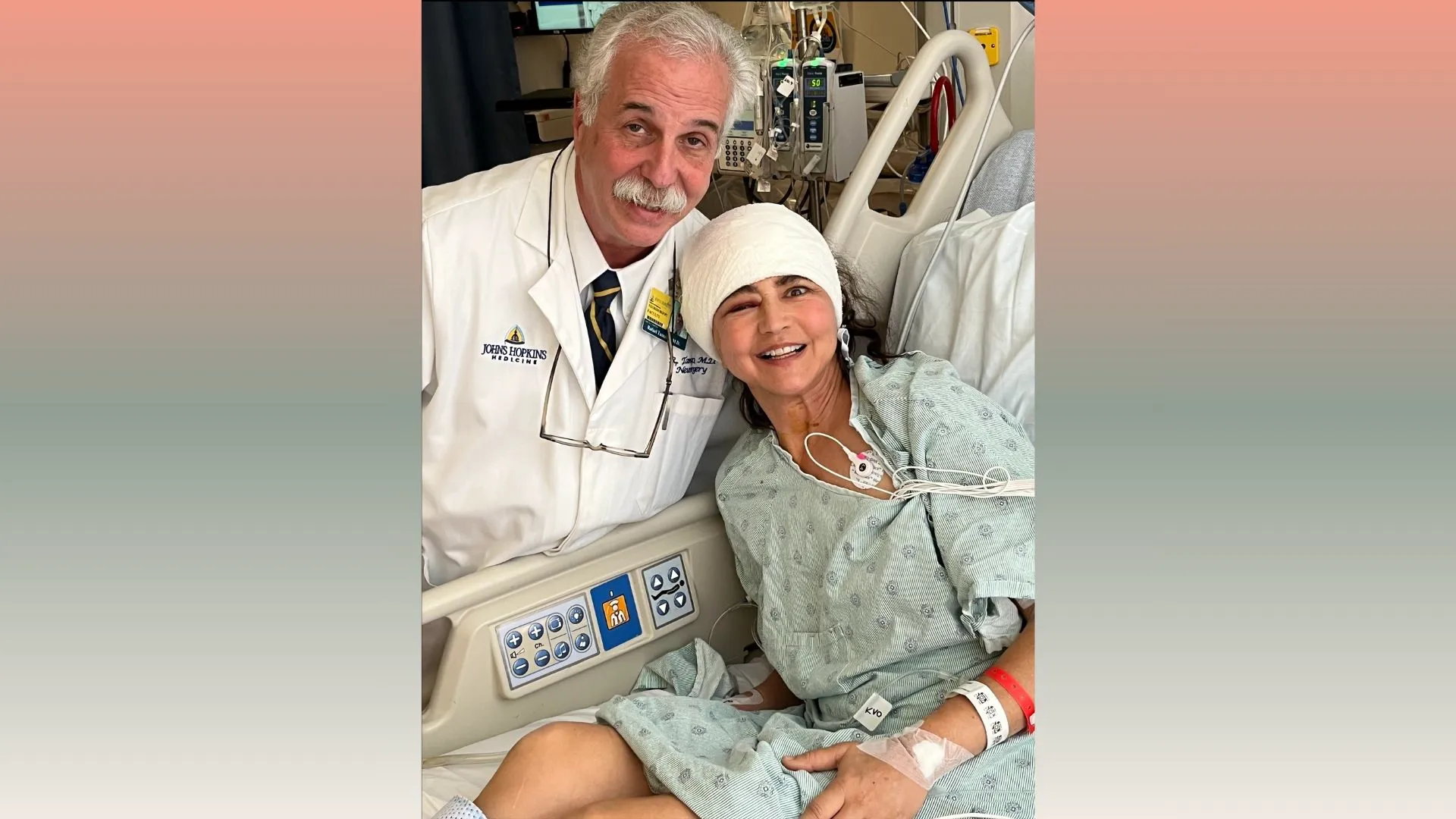 A Moment of Gratitude: Diane Les Bacquets With Her Physician Following Surgery