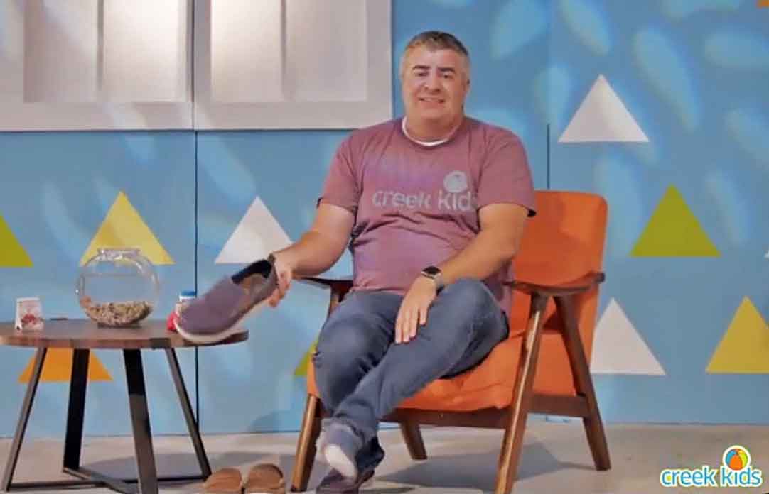 Pastor Jeff readies shoe toss