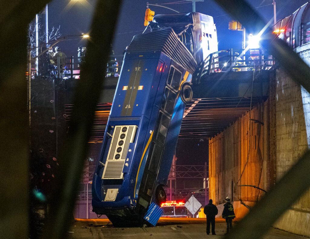 Bus Plunges off Overpass In NYC