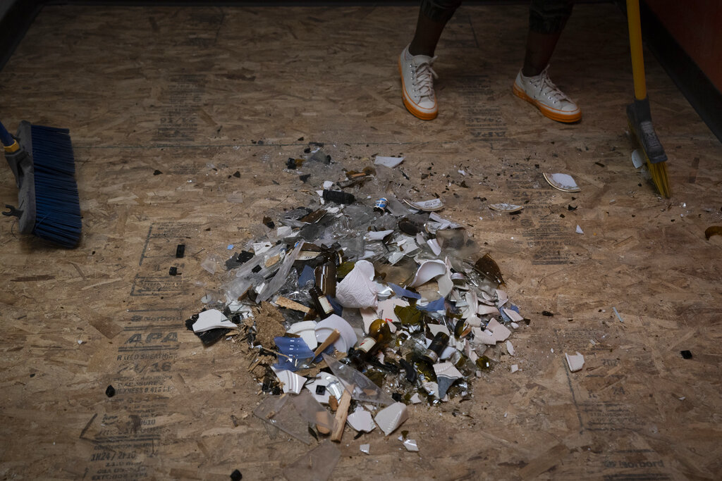 Broken Dishes and Bottles in Rage Room