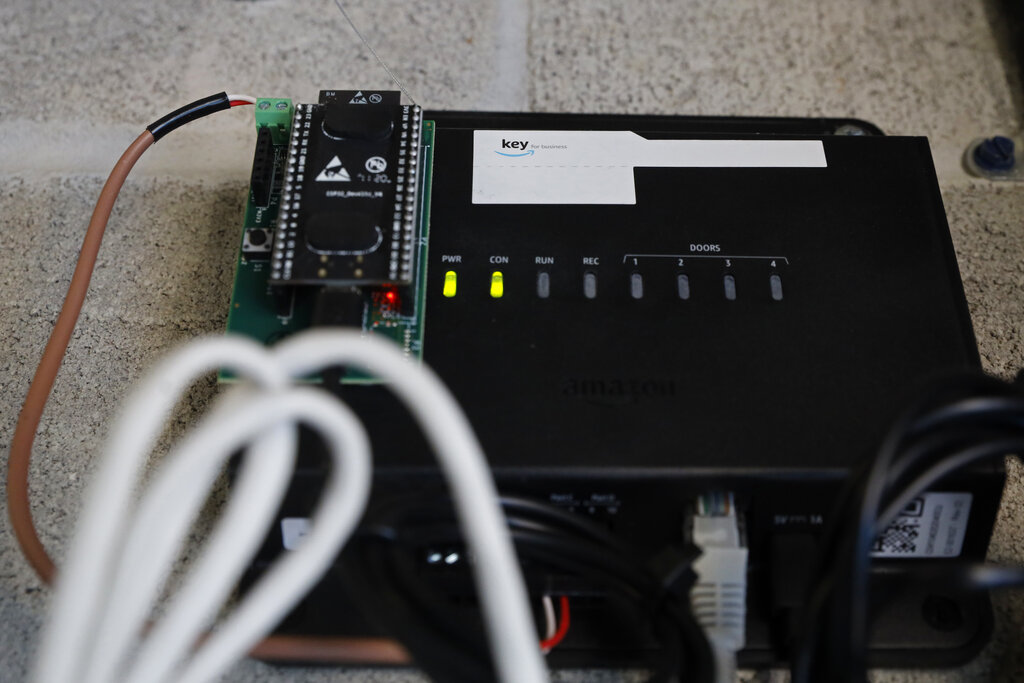 An Amazon device that gives delivery personnel access to a building