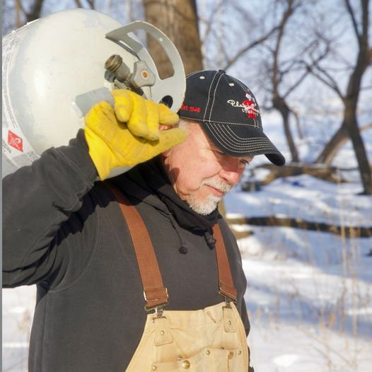 Joppa volunteer with propane