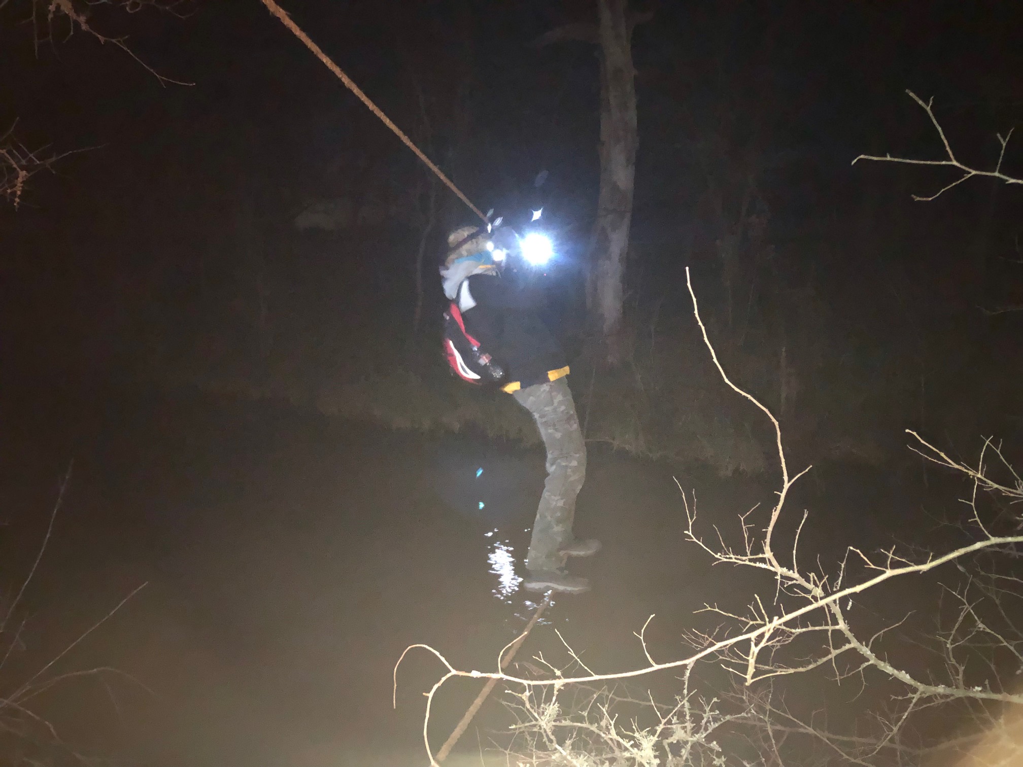 Boys were equipped with military flashlights, GPS trackers and radios, and sent out around 10:00pm to stealthily navigate to each scenario challenges in the darkness.