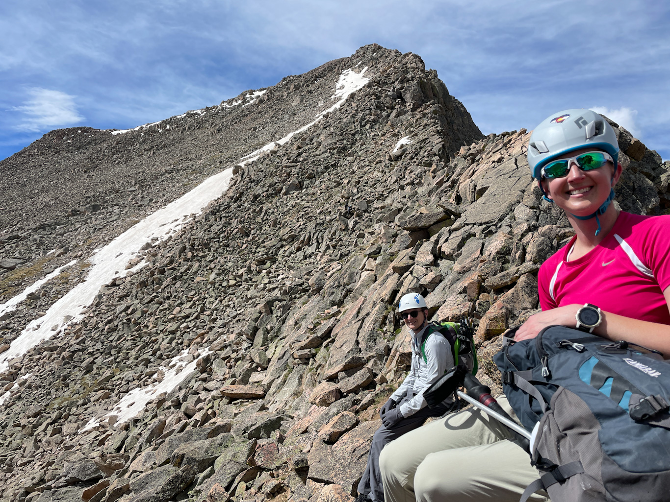 Beth and friend on Sawtooth Ridge