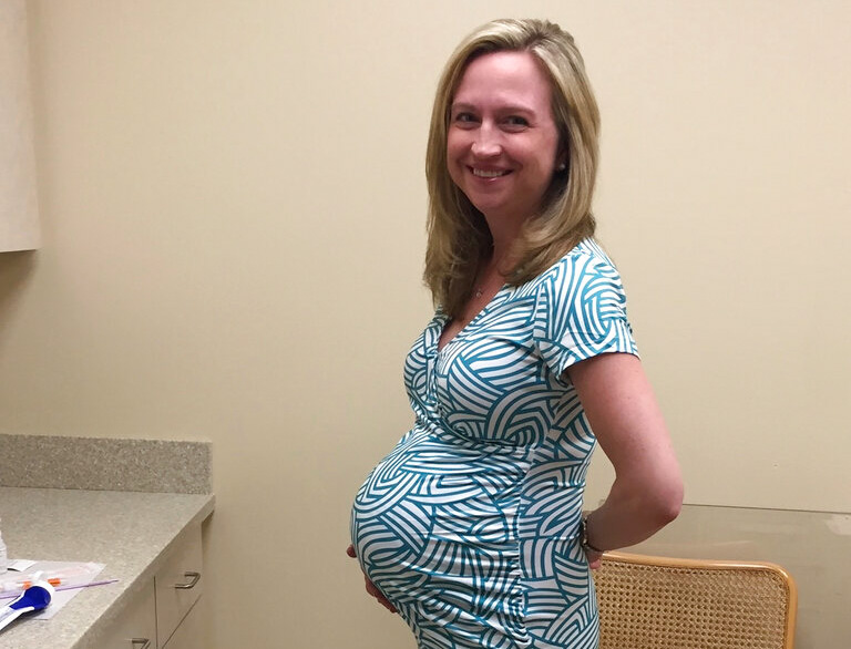 Amy Bianchi days before she gave birth to her son, Brayden, in Schenectady, N.Y. 