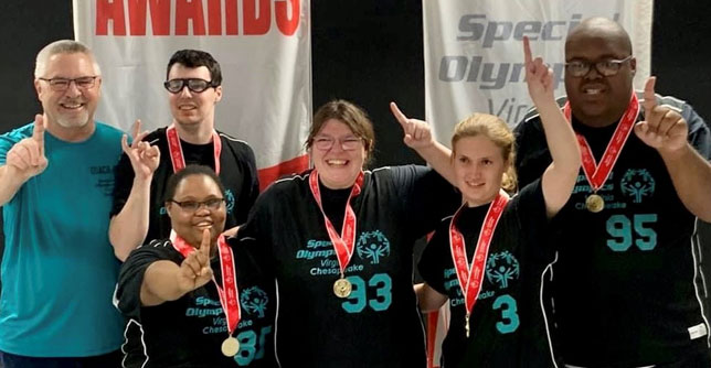 Five Special Olympics athletes and a coach