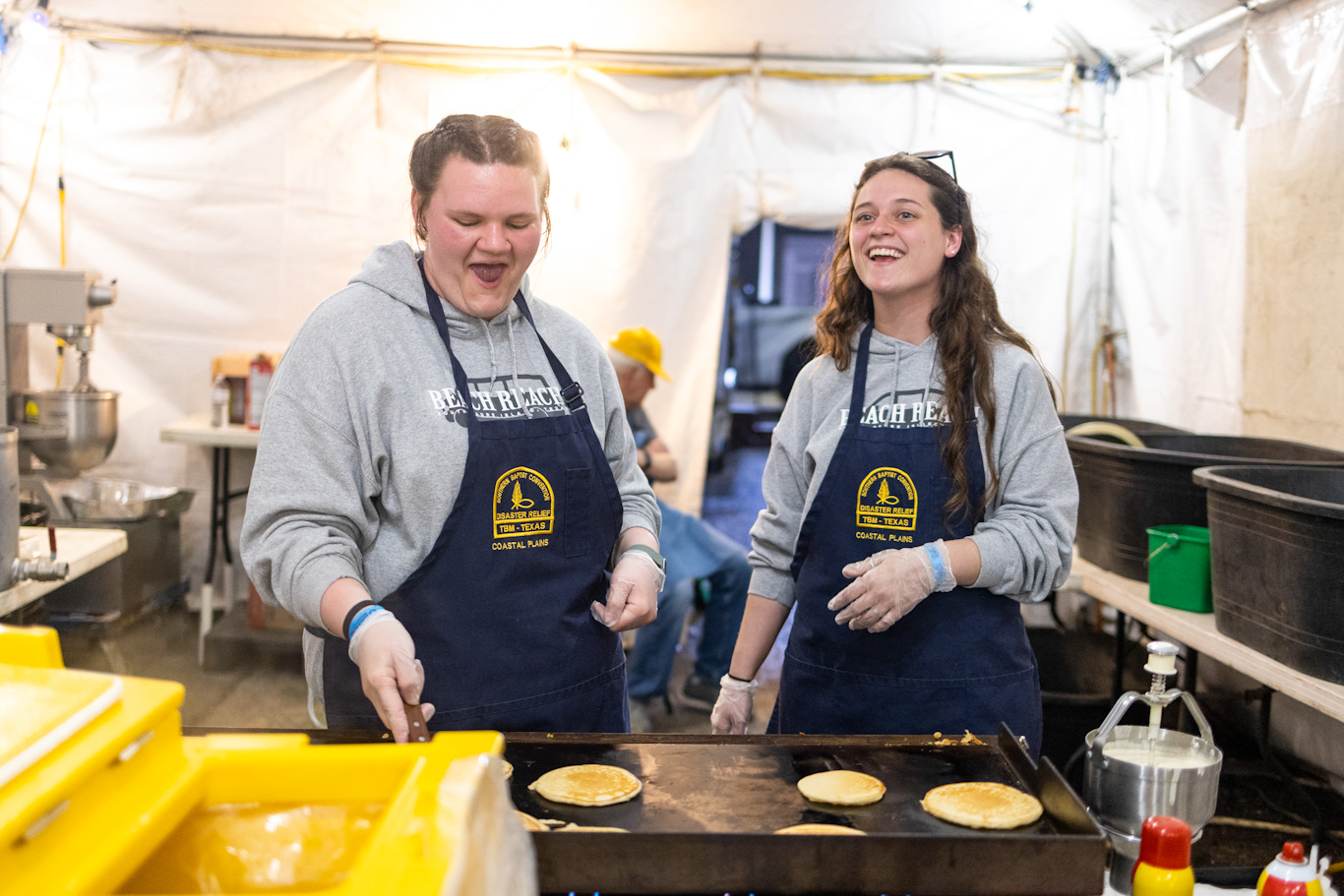 Making the pancakes