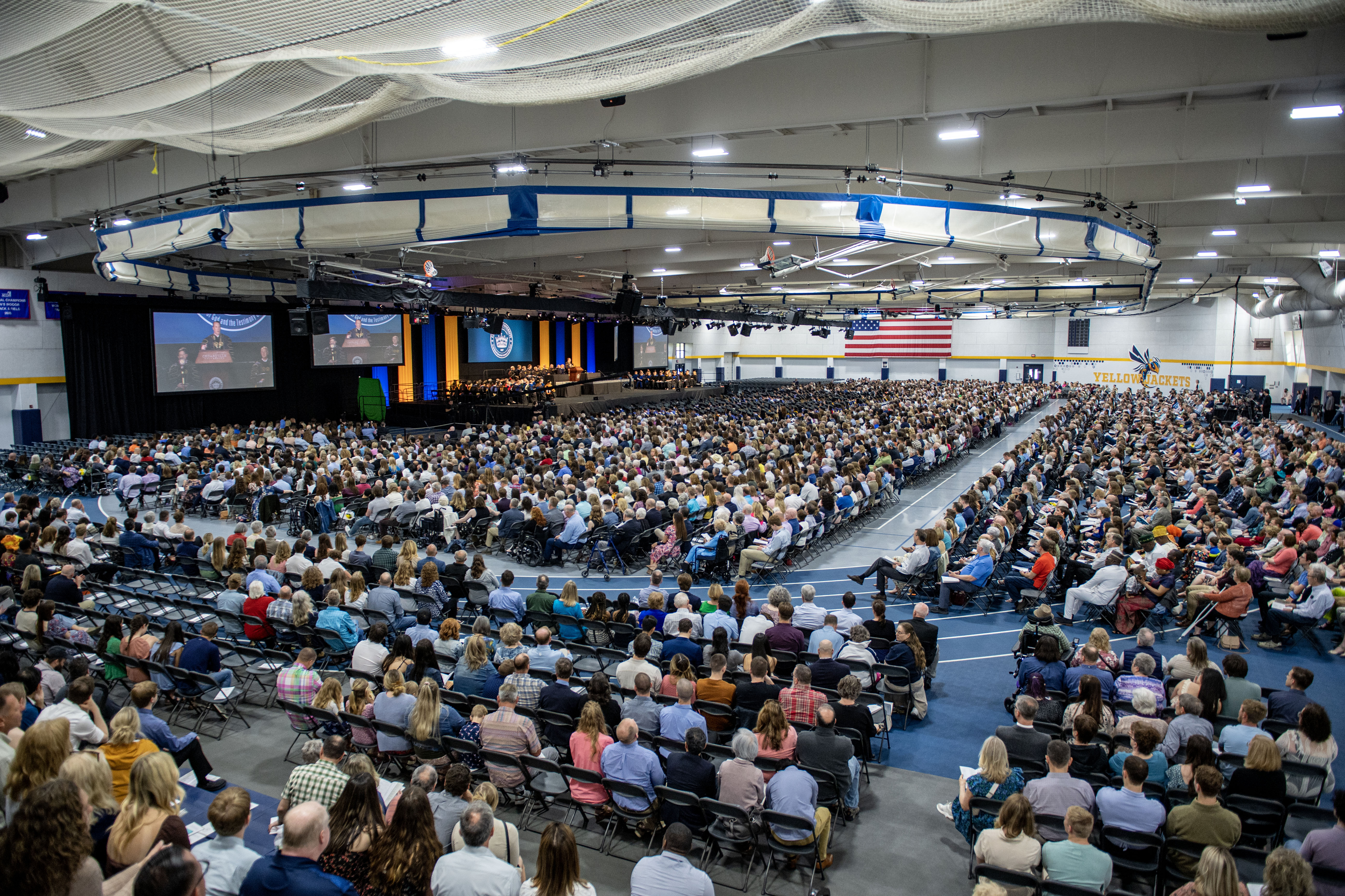Record number of graduates -- A capacity crowd gathered in the Doden Field House at Cedarville University for the 127th annual commencement