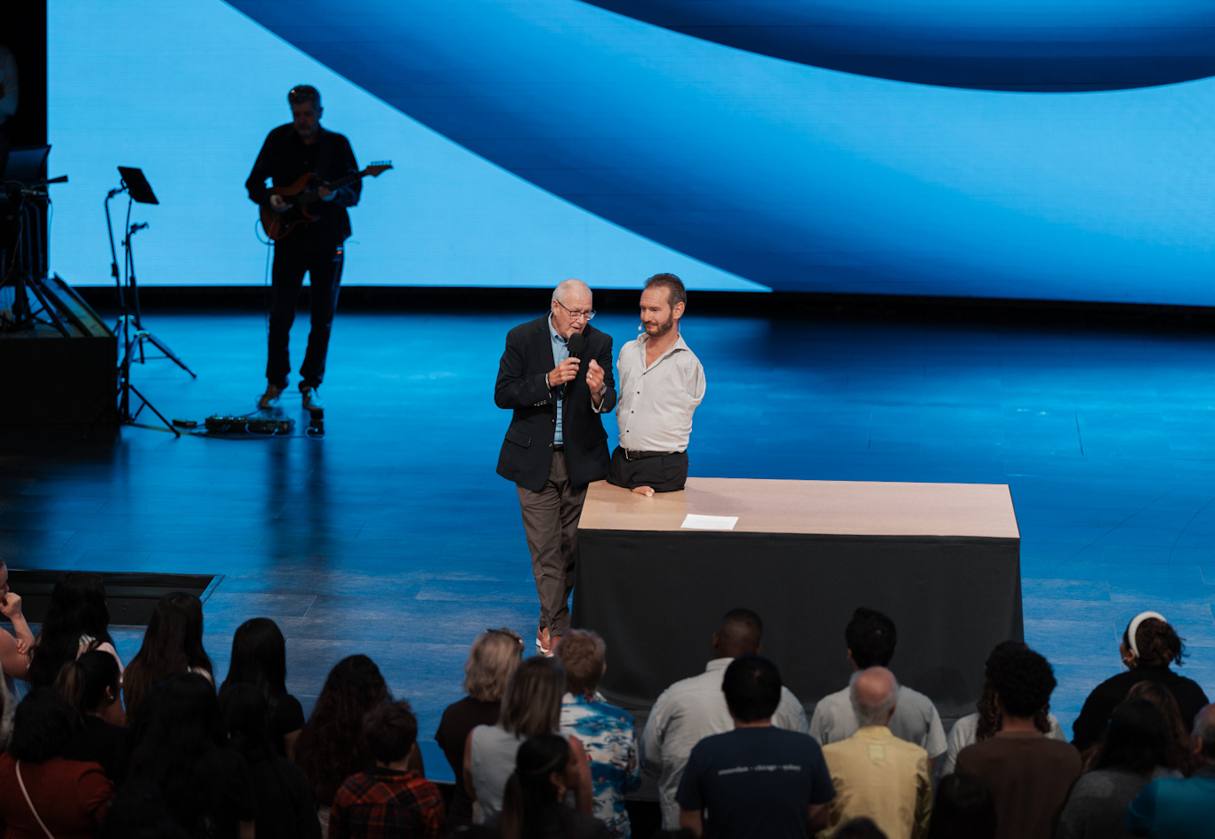 Nick Vujicic sharing encouragement, making dozens of appearances every year