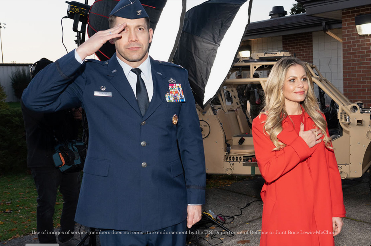 The red-carpet screening was held Wednesday, November 15 on the McChord (Air Force) side of JBLM—the base portrayed in My Christmas Hero.