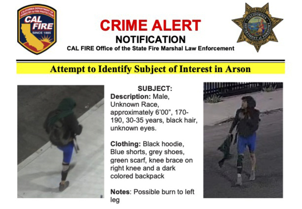 “Person of interest” in the Los Angeles freeway arson fire last week that closed the roadway for days, snarling traffic as crews to work around the clock to fix it.