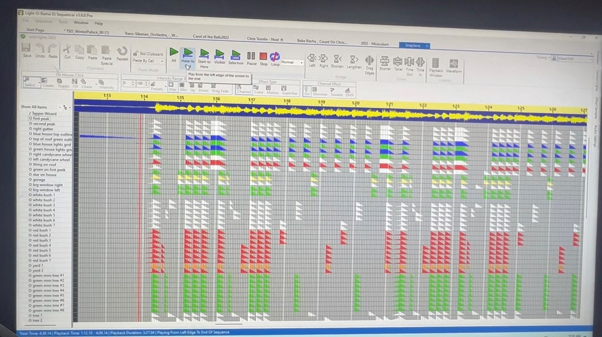 Complex computer set up for Wild Lights