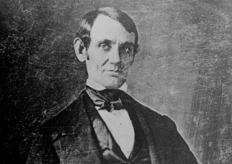 Copy of a daguerreotype taken by N.H. Shephard in Springfield, IL in 1846, when Lincoln was a Congressman