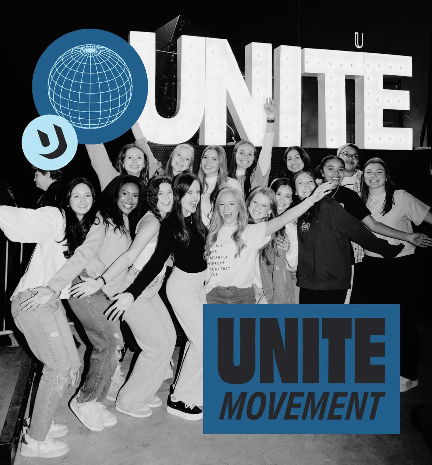 Women smiling with a Unite symbol