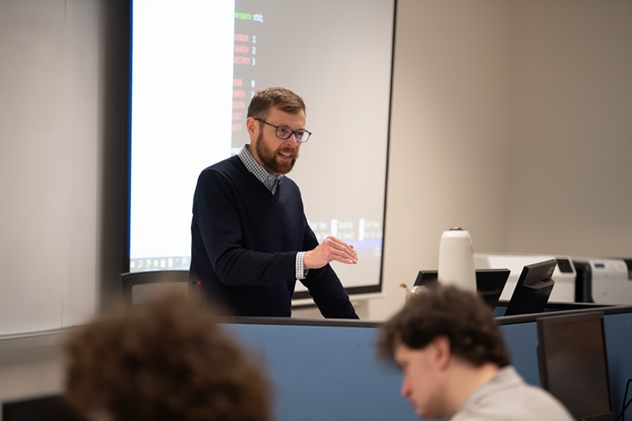 Dr. George Landon lecturing at Cedarville University